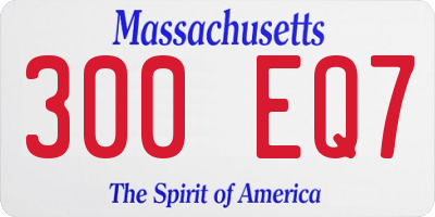 MA license plate 300EQ7