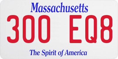 MA license plate 300EQ8