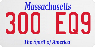 MA license plate 300EQ9