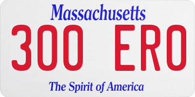 MA license plate 300ER0