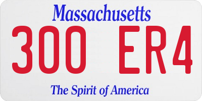 MA license plate 300ER4
