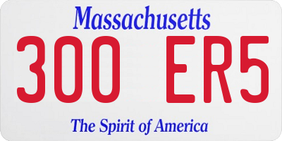 MA license plate 300ER5