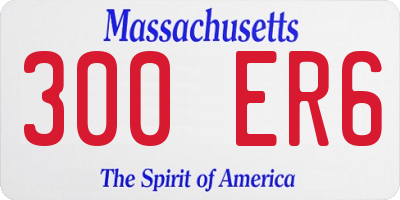 MA license plate 300ER6