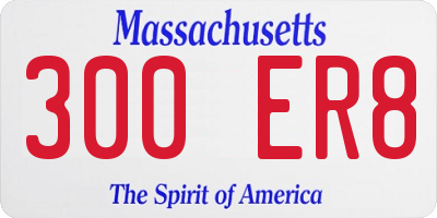 MA license plate 300ER8