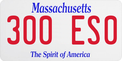 MA license plate 300ES0