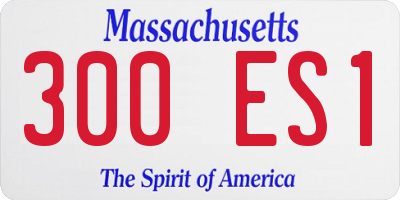 MA license plate 300ES1