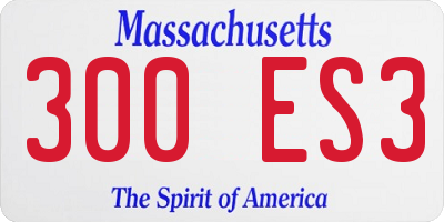 MA license plate 300ES3