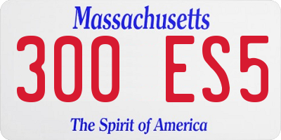 MA license plate 300ES5