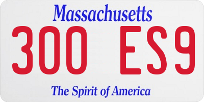 MA license plate 300ES9