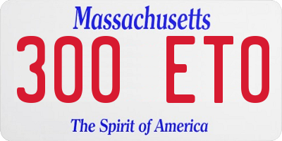 MA license plate 300ET0