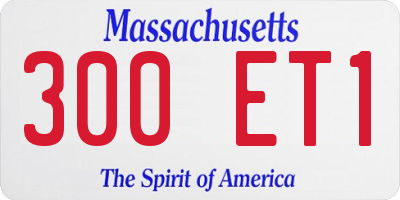 MA license plate 300ET1