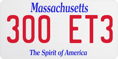MA license plate 300ET3