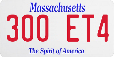 MA license plate 300ET4