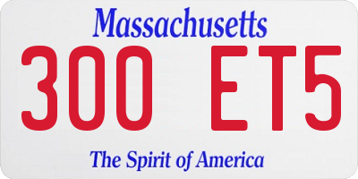 MA license plate 300ET5