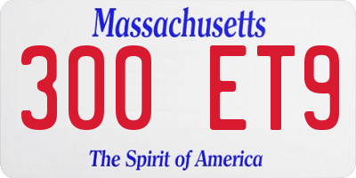 MA license plate 300ET9