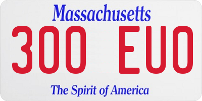 MA license plate 300EU0