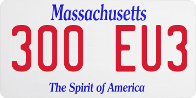 MA license plate 300EU3