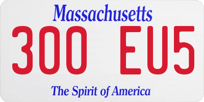 MA license plate 300EU5