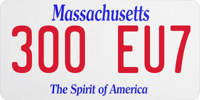 MA license plate 300EU7