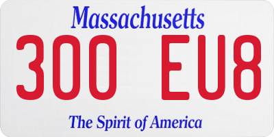 MA license plate 300EU8