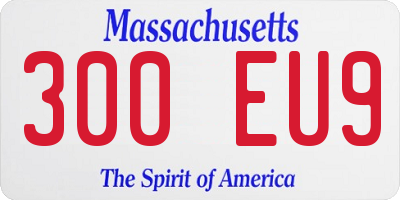 MA license plate 300EU9