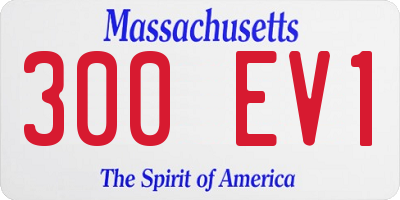 MA license plate 300EV1