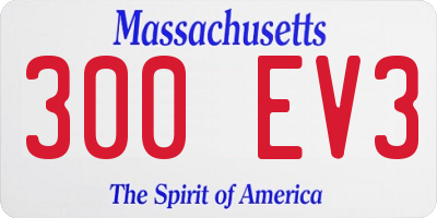 MA license plate 300EV3