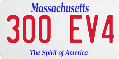 MA license plate 300EV4