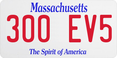 MA license plate 300EV5