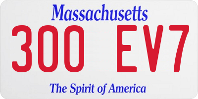 MA license plate 300EV7