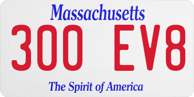 MA license plate 300EV8