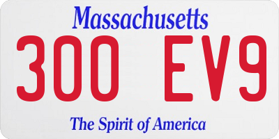 MA license plate 300EV9