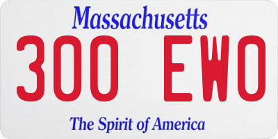 MA license plate 300EW0