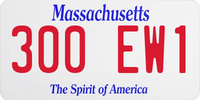 MA license plate 300EW1