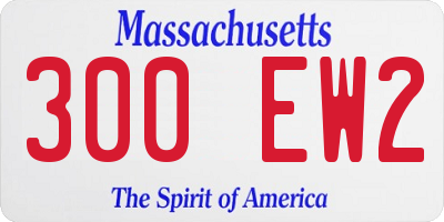 MA license plate 300EW2