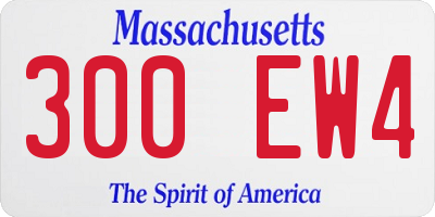 MA license plate 300EW4