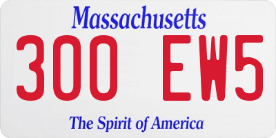 MA license plate 300EW5