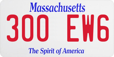MA license plate 300EW6