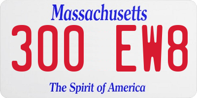 MA license plate 300EW8