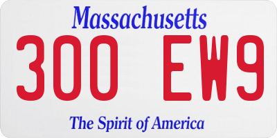MA license plate 300EW9