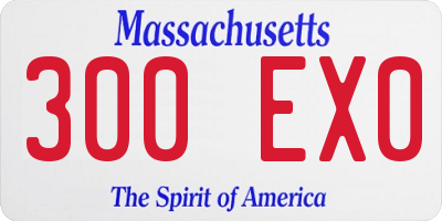 MA license plate 300EX0