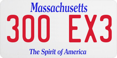 MA license plate 300EX3
