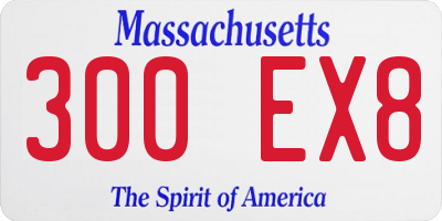 MA license plate 300EX8