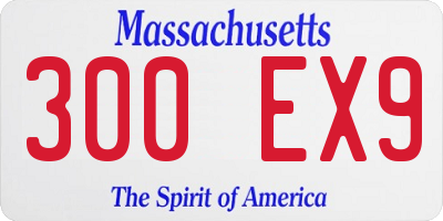 MA license plate 300EX9
