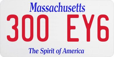 MA license plate 300EY6