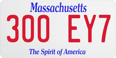 MA license plate 300EY7