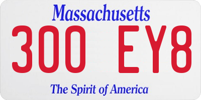 MA license plate 300EY8