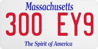 MA license plate 300EY9