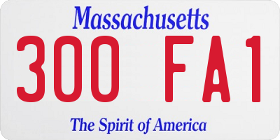 MA license plate 300FA1