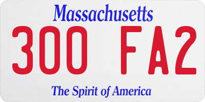 MA license plate 300FA2